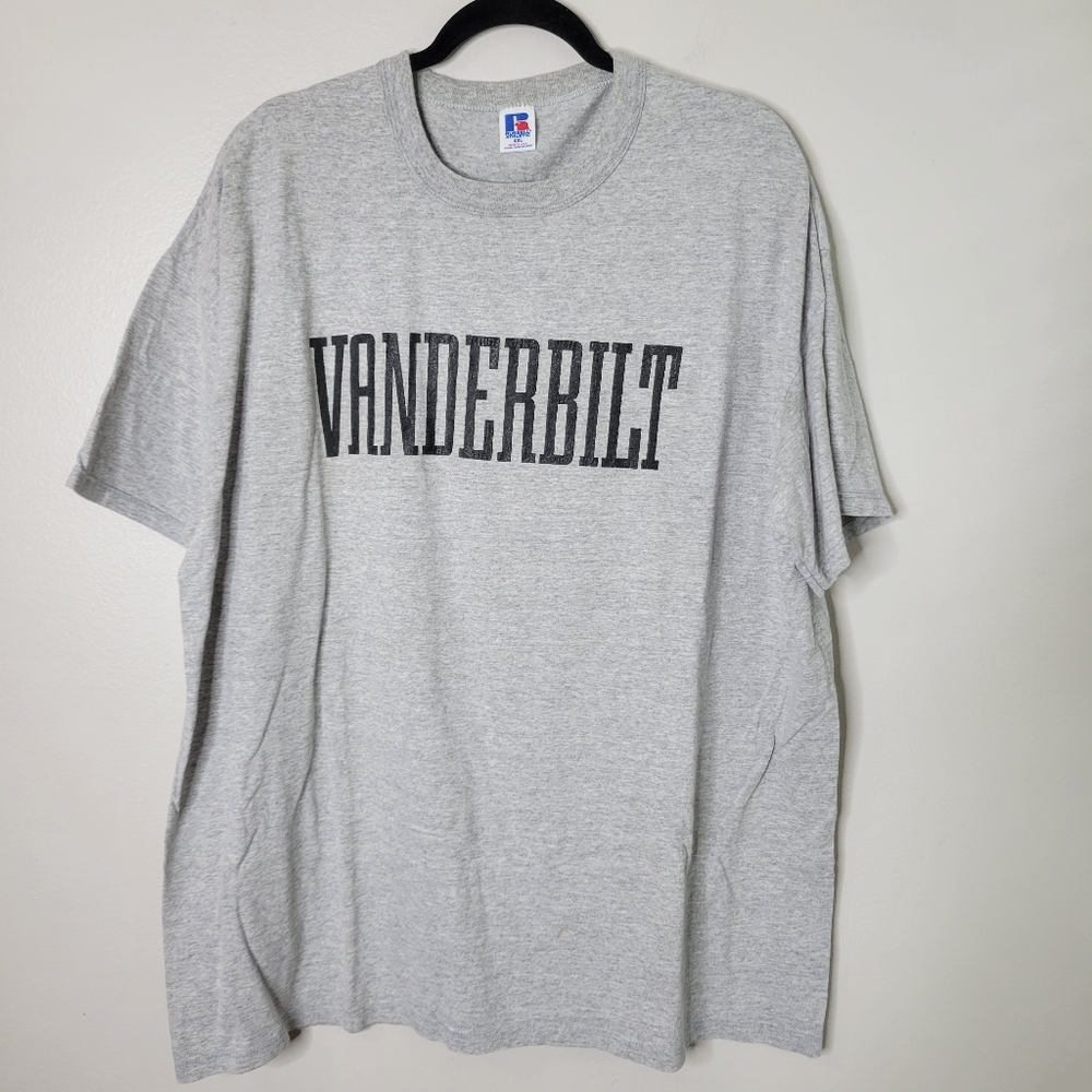 Vtg Russell Vanderbilt Gray Short Sleeve Tee